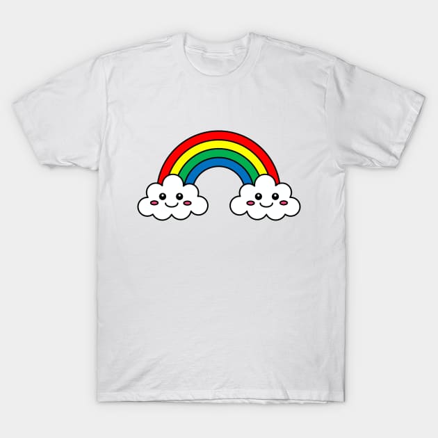 Rainbow And Clouds T-Shirt by inotyler